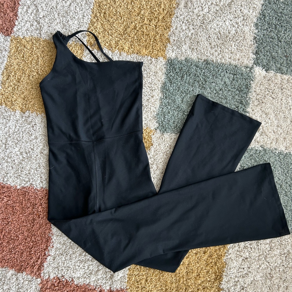 A&F YPB one shoulder flare leg onesie